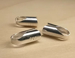 Endstücke Endkappen Schnurenden Kordelenden 9x4mm. 925er Silber. 2 Stück. - Picture 1 of 2