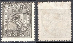 1006 Norway 1867-68 NK 11, Coat of Arms 1 skill 1, SG 21, MI 11, SC #11. - Picture 1 of 1