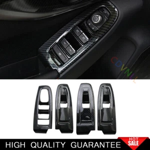 Fit For Subaru XV 2018-2020 Carbon Fiber Window Lift Panel Switch Cover Trim 4* - Picture 1 of 6