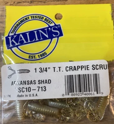 Exfoliante Kalin’sBait TSC10-713 1 3/4" T. T. Crappie Arkansas Shad-1 paquete de 10 piezas-NUEVO Foto 1 de 3