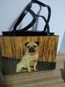 Pug Purse Novelty Bag Pug Lovers with Rhinestones approx 11 x 6