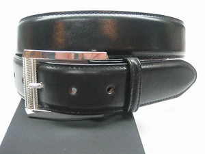 CINTURÓN DE PLATA ESTERLINA 925 CON PIEL DE PANTORRILLA GENUINA DE 1,5" HECHO EN EE. UU. - Imagen 1 de 12