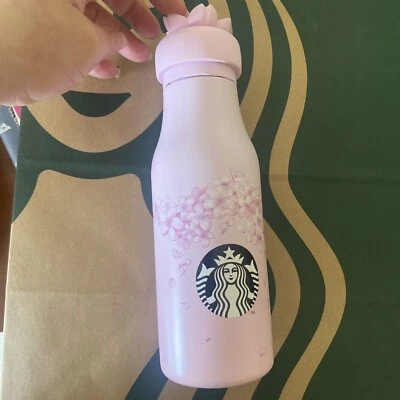 BOTELLA DE AGUA STARBUCKS 16 OZ FLOR DE CEREZO SAKURA FLORAL SWING ACERO INOXIDABLE Foto 1 de 4