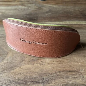Tommy Bahama Sunglasses Case Brown Soft Pebble Faux Leather Eyeglasses Zip - Picture 1 of 6
