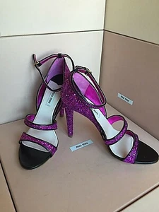 Miu Miu Schuhe Heels Open Toe Fuchsia Glitzer High Größe 36,5 - Bild 1 von 4