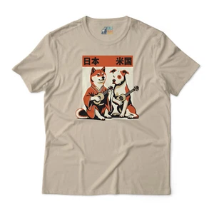 Vintage-Style Japan & USA Dog Guitar T-Shirt - Graphic Tee - Bild 1 von 11