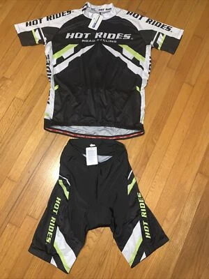 Nuevo con etiquetas Camiseta y Pantalones Cortos de Ciclismo de Carretera Hot Rides Secado Rápido y Acolchado en Gel 3D 3XL Foto 1 de 4