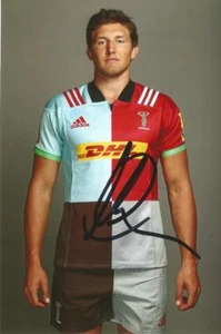 FOTO RETRATO 6x4 firmada por Charlie Matthews rugby union + certificado de autenticidad de ARLEQUINS RUGBY UNION - Imagen 1 de 1