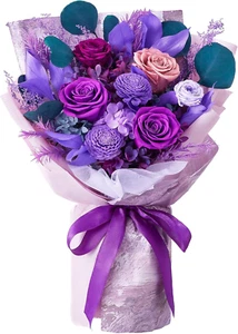 Flowers for Delivery Prime, Mother'S Day Preserved Flowers Bouquet, Purple Roses - Picture 1 of 12