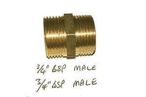 3/4 INCH BSP to 3/4 INCH BSP Male to Male Equal Nipple Water Air Fuel Gas - Picture 1 of 2