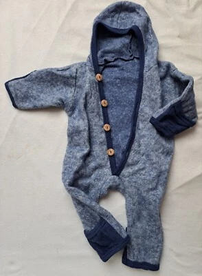 Cosilana Baby Fleece Overall mit Umschlag, 60% Schurwolle, 40% Baumwolle 50/56 - Bild 1 von 3