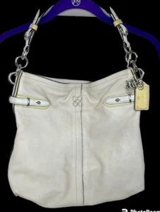 Cartera de cuero Coach y encanto Colette crema bolso de hombro hobo carro de caballos 16413 - Imagen 1 de 13