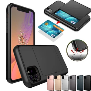 Card Holder Wallet Case Shockproof Cover For iPhone 15 Pro Max 14 13 12 11 XS 87 - Picture 1 of 132