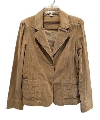 Chaqueta Blazer Y2K Pana Tostada 2 Botones Bolsillos Delanteros Marrón Claro Talla XL NUEVO CON ETIQUETAS Foto 1 de 4