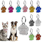 Personalised Pet Tags Engraved Dog Cat Charm Sparkle Name Collar Animal ID Neck