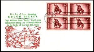 973-39 Rough Riders FDC, M Sanders cachet, B4, Open Flap, unaddressed. - Picture 1 of 3