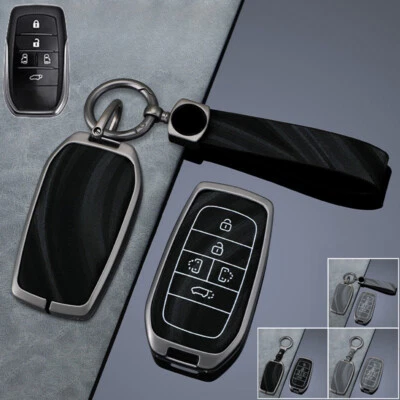 Zinc Alloy Leather Car Remote Key Fob Case Cover For Toyota Previa Alphard 2014+ Foto 1 de 4