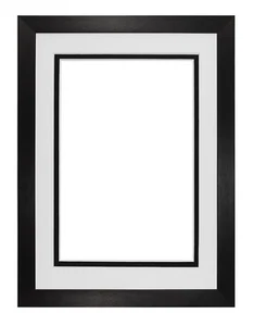 Black or White Matt Picture Frame Photo Frames With Real Glass & Double Mount - Imagen 1 de 18