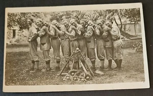 Iowa? RPPC c1910 BASEBALL TEAM Resting Heads Bill Anderson Collection HUGGING - Bild 1 von 3