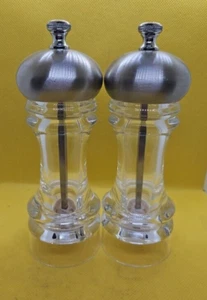 William Bounds 6 Zoll Acryl und Stahl Salz und Pfeffermühle Mahlwerk Set - Bild 1 von 4