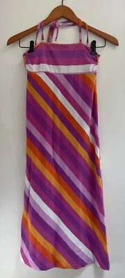 KC Parker Hartstrings Kids Girls Colorful Striped Polyester Halter Dress Multi 8 - Image 1 of 4