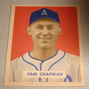 1949 Bowman #112 SAM CHAPMAN  Philadelphia ATHLETICS  no creases VG-EX or better - Picture 1 of 4