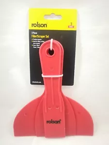3pc Plastic Scraper Set Spatula Putty Knife Spreader Filler Small Large - Picture 1 of 7