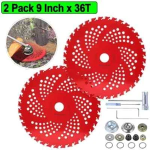9"x 36 Teeth Carbide Tipped Blade kit for Brush Cutter Trimmer Weed Eater 2 Pack - Picture 1 of 15