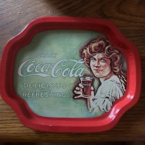 Vintage Getränk Coca Cola Servierdose Werbetablett 6x7,5" - Bild 1 von 2