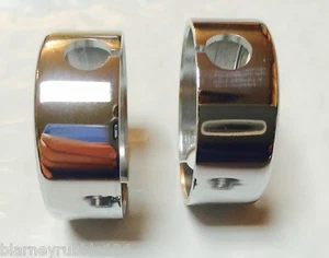 Harley Panhead Hummer Chrome Grip Sleeve Retainers 47-53 OEM# 56235-47 USA Made - Bild 1 von 2