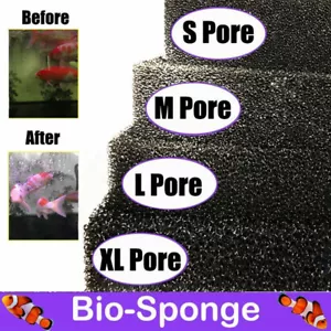Fish Tank Aquarium Filter Foam Pond Filtration Bio Sponge Media Pad Cotton Black - Picture 1 of 16