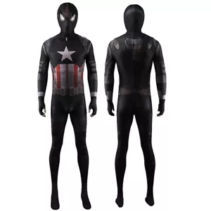 Costume Supereroe Capitan America Stealth Spiderman Tuta Cosplay Halloween - Foto 1 di 21
