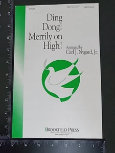 CHOIR - ANTHEM SHEET MUSIC: Ding Dong! Merrily On High SAB piano & handbells - Picture 1 of 7