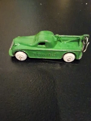 Camión de remolque de juguete verde vintage Barclay fundido a presión años 30 ruedas de goma blancas bonito Foto 1 de 4