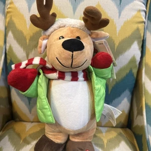 NUEVO CON ETIQUETAS Gemmy Animatronic 14" ReinDeer Canta Watch Me Whip Nae Nae Santa Navidad - Imagen 1 de 12