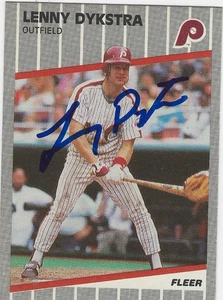 Lenny Dykstra Philadelphia Phillies Personally Autographed Card - Picture 1 of 1