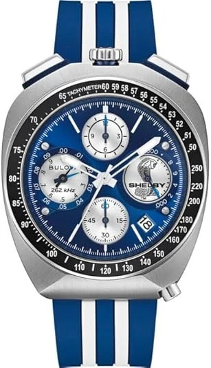 ** Bulova SHELBY Racer Chronograph Quartz Blue Dial Men's Watch 98B452