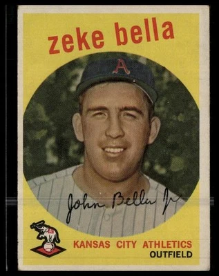 1959 Topps #254b Zeke Bella Gray/darker back Rookie RC - Image 1 of 2