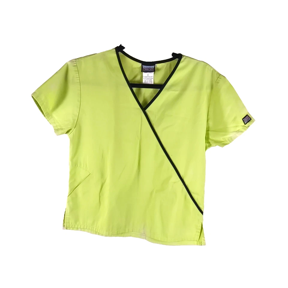 Blusa Médica Cherokee Work Wear para Mujer Talla Pequeña Verde Lima Brillante Negra Foto 1 de 4