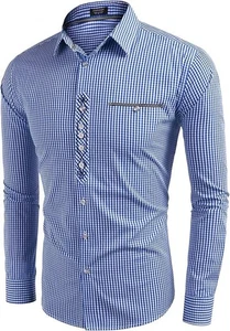 Hemd Oktoberfest kariert Regular Fit langarm Männer Blau - Bild 1 von 6