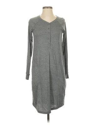 Wool& Wooland Georgia Henley Dress Women M Merino Wool Button Front  Designer - Image 1 of 4
