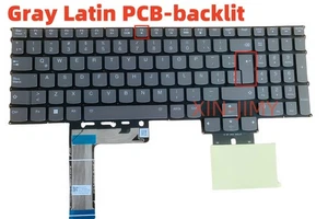 Latin Gray backlit keyboard For Lenovo IdeaPad Gaming 3 15ARH7 3 15IAH7 /16IAH - Picture 1 of 2