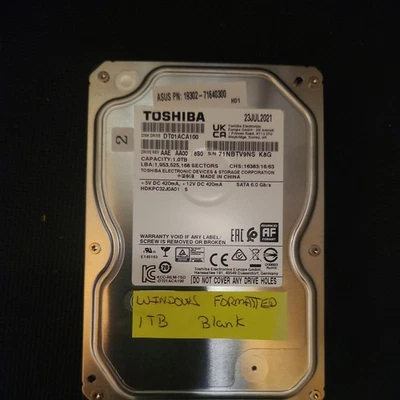 Toshiba DT01ACA100 1TB Internal 7200RPM 3.5" HDD SATA - Image 1 of 3