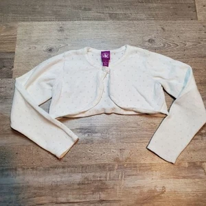 Jk girls size 5 white sleeve cropped cardigan - Picture 1 of 6