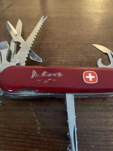 VINTAGE Wenger Delemont Swiss Army Knife - Fly Fisherman w/ Trout Scale- Classic - Picture 1 of 5