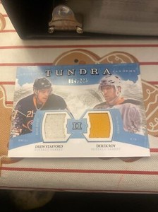 nhl upper deck 2011-2012 artifacts tundra drew stafford derek roy game used jers