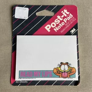 Post-it Brand Notizblock (Vintage 1978 NEU) Garfield Read My Lips Jim Davis klebrig - Bild 1 von 6
