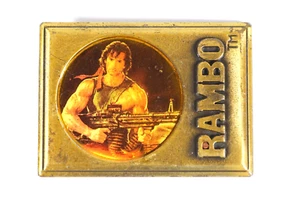 1985 Lee RAMBO First Blood Part II Sylvester Stallone Brass Belt Buckle - Picture 1 of 4