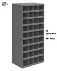 Steel Parts Bin Fittings Cabinet  36 Pigeonhole Compartments  12" Deep  Shelving