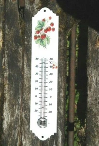EMAILLE THERMOMETER Fräser 30 cm NEU ECHTE EMAIL 800°C FABR. FRANKREICH EXT/INT - Bild 1 von 1